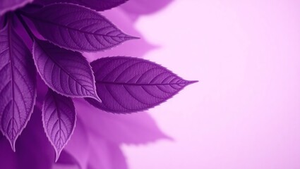 Fototapeta premium Closeup of an abstract purple leaves texture, set against a subtle gradient background.