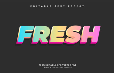 Fresh editable text effect template