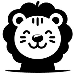 Lion cartoon portrait silhouette