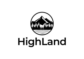 Obraz premium Vintage Mountain and Outdoor Adventure Logo Template.