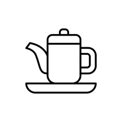 Teapot outline icons, minimalist vector illustration ,simple transparent graphic element .Isolated on white background