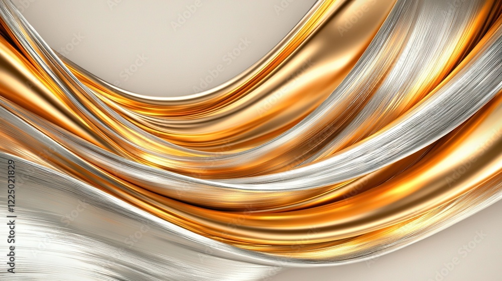 Aufkleber a close-up of a gold and silver background with a wavy pattern at the bottom of the image
