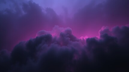 Fototapeta premium Dark deep purple violet blue pink magenta fuchsia sky. Storm rain cloud. Fog smoke mist steam. Gloomy night dramatic ominous sky. Fantasy universe mystic.