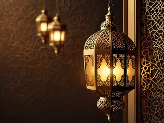 Realistic Ramadan Islamic Lantern: Glowing Decor for Holy Month Celebrations