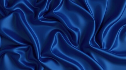 Obraz premium Dark blue silk satin background with subtle, intricate folds that catch the light, evoking a sense of luxury and sophistication.