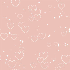 seamless background of hearts. Valentine's Day endless texture with a lot of many hearts en pink tones. vector illustration for backdrop, greeting, invitation, fabric, wallpaper, packaging