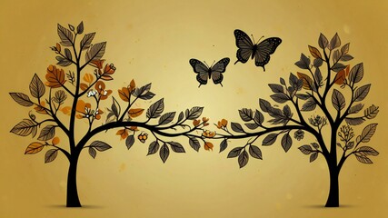 tree with butterflies