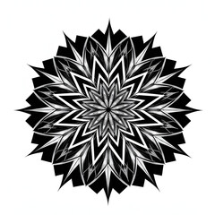 Obraz premium Black and White Geometric Mandala Pattern
