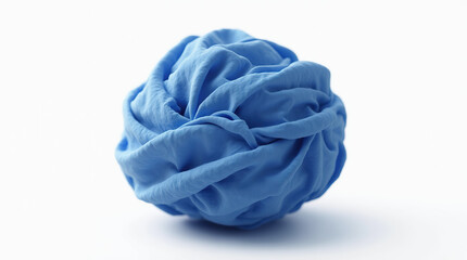 Obraz premium Blue sphere shaped fabric isolated on white background.