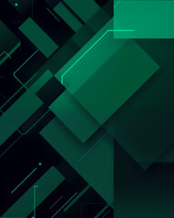 Fototapeta premium Abstract geometric background with overlapping green and black squares. Vector graphic design