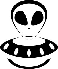 Naklejka premium alien and ship