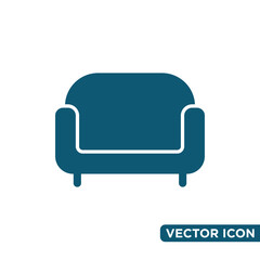 Minimalist Design Sofa Icon Template 