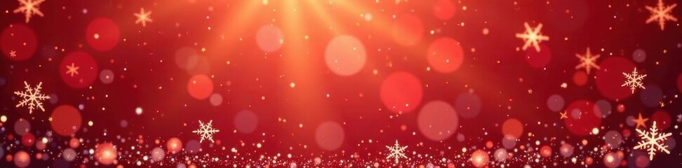 Delicate snowflakes fall on red-to-gold gradient background , design, card background