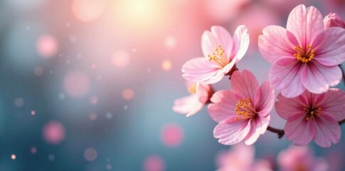 Obraz premium Dreamy bokeh effect, pastel tones, blurred floral elements , close up, flower, delicate