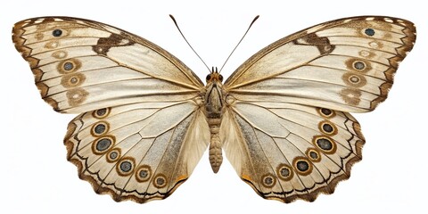 Naklejka premium Vintage Butterfly Illustration: Elegant Abstract Wings Design, White Background