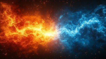 Clash of Elements: Fiery Inferno Meets Glacial Frost