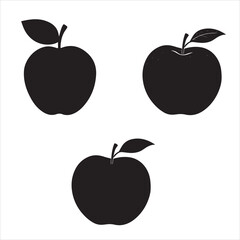 SET OF VECTOR VARIOUS APPLE SILHOUETTES