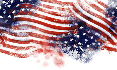American flag, Seamless border, 4th of July, Patriotic border frame