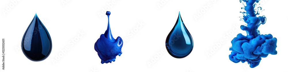 Poster captivating blue liquid droplets in fluid motion an abstract and representation of the dynamic flow 