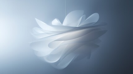 A white light fixture with a blue background