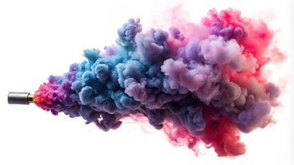 Fototapeta premium Colorful Smoke Plume on White Background