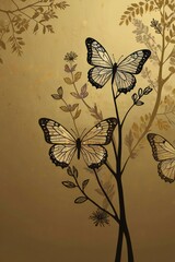 background with butterflies