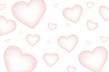 Set of Happy Valentine's day , heart and Love Minimalist Art , pink gradient	
