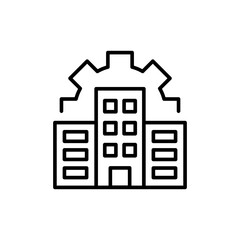 Smart office outline icons, minimalist vector illustration ,simple transparent graphic element .Isolated on white background