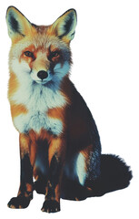 Fototapeta premium PNG Photography glitter fox wildlife animal portrait.