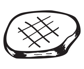 Hand Drawn Meat Sketch Vector Illustration at White Background
