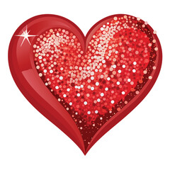 Heart Shining Sequins Abstract Background for Valentine Day. Glittering Texture. Glamour Design. Vector ilustration