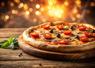 Vintage Style Isolated Italian Pizza Photography - Rustic Charm
