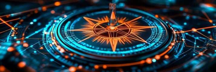 A digital compass for strategic business exploration.  - obrazy, fototapety, plakaty