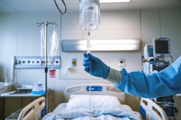 Hospital Room Intravenous Fluid Administration