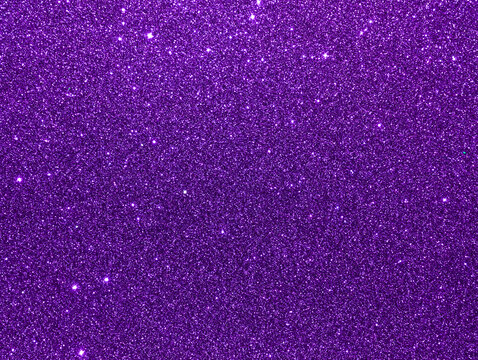 Purple sparkle background. Violet glitter background. Purple glimmer. Abstract twinkle texture. Glitter surface. Glimmer layout. Holiday layout. Diamond luxury surface. Celebration holiday background.