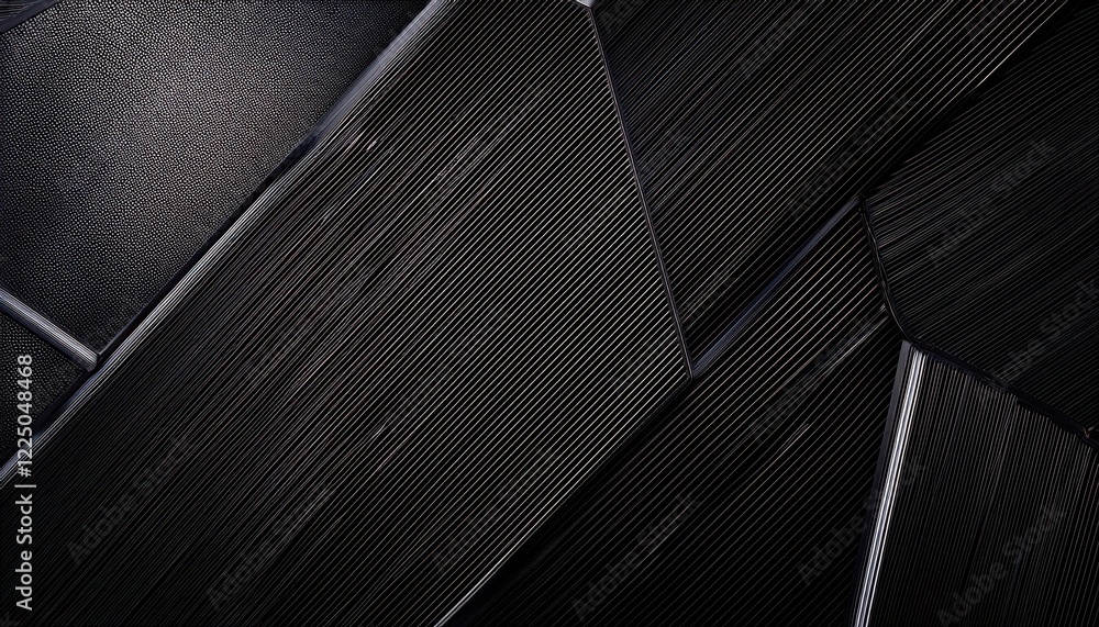 Poster captivating abstraction a black metal grid texture, embracing minimalism and industrial aesthetics, 