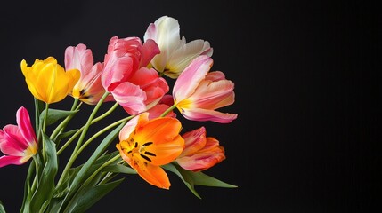 A vibrant bouquet of tulips for Mother's Day, Valentine's Day, Easter, and other celebrations.