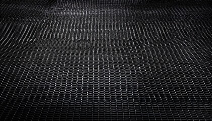 Striking Abstraction Mysterious Black Metal Grid Texture, Showcasing Complex Layers of Geometric Patterns in a Minimalistic Setting, Perfect for Modern Art and Graphic Design.