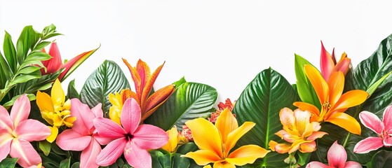 Obraz premium Vibrant Floral Design in Pink, Orange, & Yellow for Creative Projects