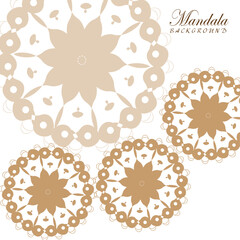 A beautiful repeating mandala design in subtle beige tones, ideal for backgrounds