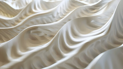 Obraz premium A textured surface resembling flowing fabric or waves in soft white tones.