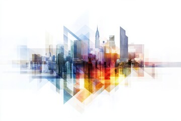 Obraz premium Urban skyline artistry vibrant abstract cityscape interpretation creative environment gigapixel photography