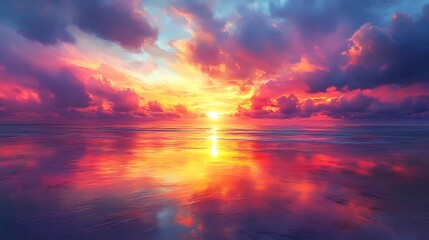 A breathtaking sunset over the Maldives