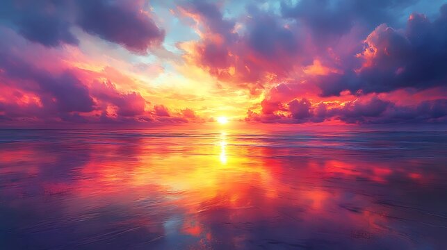A breathtaking sunset over the Maldives