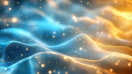 Elegant premium gradient featuring soft arcs of blue and gold light with subtle radiant highlights 