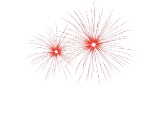 red fireworks on white background