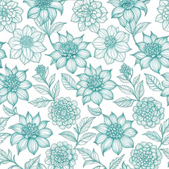 Floral Seamless Background Batik Lace Ornament Pattern
