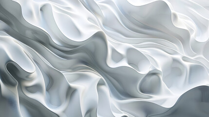 Obraz premium Abstract waves of white and gray create a smooth, flowing texture.