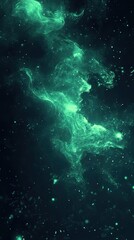 Obraz premium Emerald Nebula: A Cosmic Dance of Light and Dark