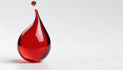 Obraz premium red droplet isolated on white background,shiny, abstract, red, symbol, aesthetic, artistic, assistance, blood, bold, colours, contemporary, cut out, display, drop, droplet, dynamic,786